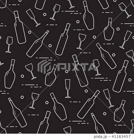 Pattern of wine glasses and bottles of wine Pattern of wine glasses and bottles of wine 41163457