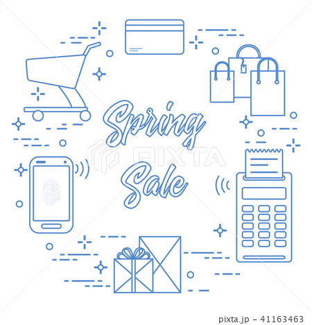 Spring sale Shopping icons. 41163463