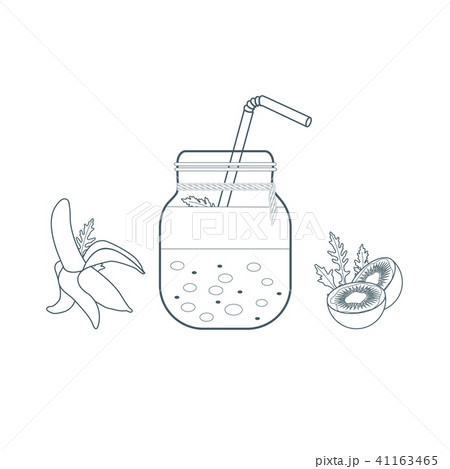 Jar with smoothies and ingredients for smoothie 41163465