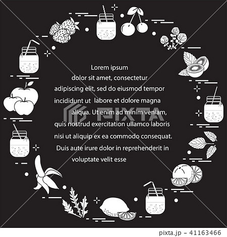 Jar with smoothies and ingredients for smoothie 41163466