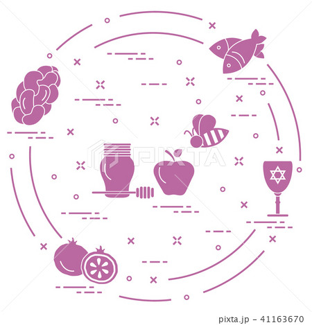 Jewish traditional treats and symbols 41163670