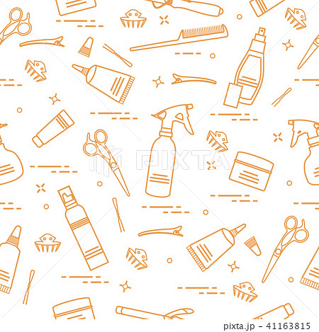 Seamless pattern with professional hairdresser 41163815