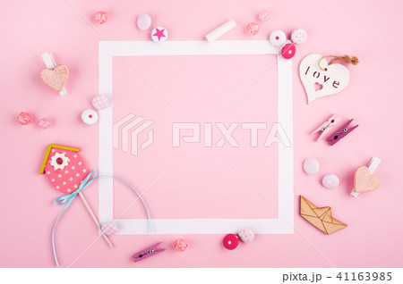 Empty white frame and diy decor Empty white frame and diy decor 41163985