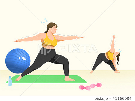 Doing exercises to lose Weight, health care concept illustration 004 41166004