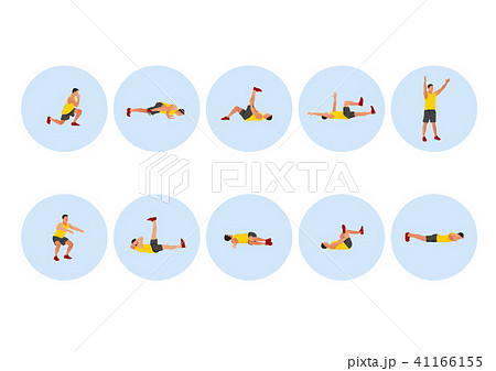 Training people icons set for sport and fitness. Flat style design vector illustration. 006 Training people icons set for sport and fitness. Flat style design vector illustration. 006 41166155