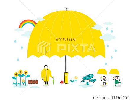 Vector illustration of spring object - flowers, the cherry tree, umbrella and so on. 002 Vector illustration of spring object - flowers, the cherry tree, umbrella and so on. 002 41166156