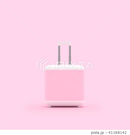 Travel suitcase pastel pink color isolated 41168142