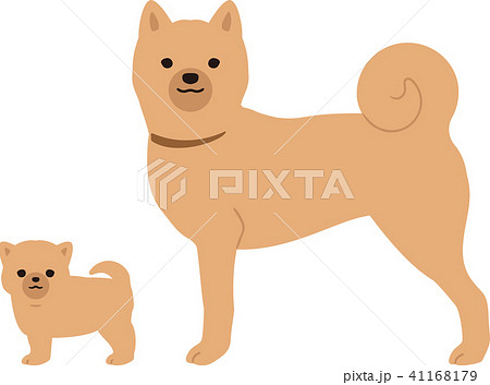 子犬と親犬のイラスト素材