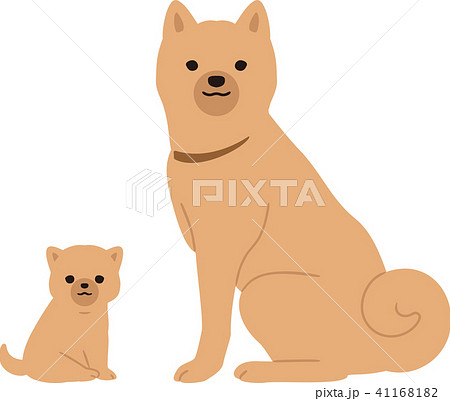 子犬と親犬のイラスト素材