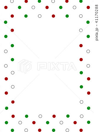フレーム イタリア クリスマスカラー ドット 水玉 赤 白 緑のイラスト素材