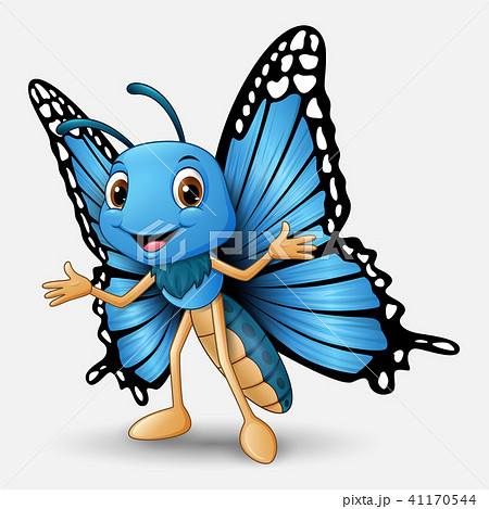 Cute butterfly cartoon on white background 41170544