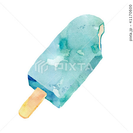 アイス青 食べかけのイラスト素材 41170600 Pixta