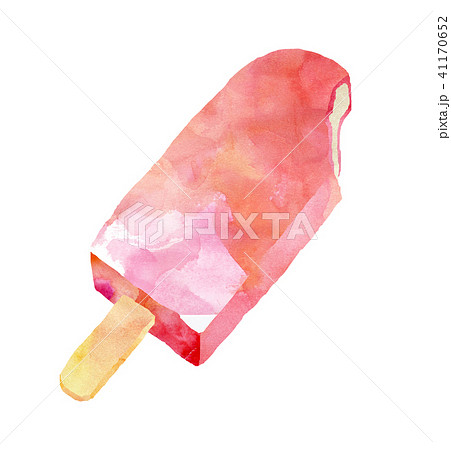 アイス赤 食べかけのイラスト素材