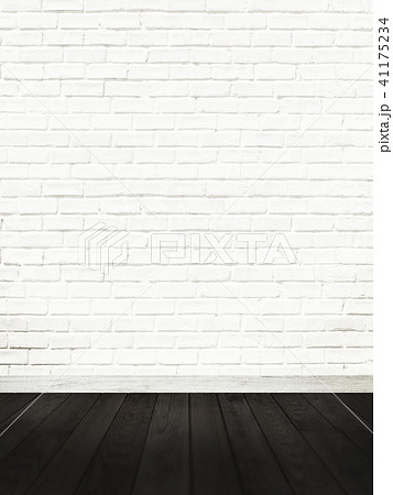 白壁 煉瓦 フローリング 床のイラスト素材