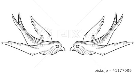 Tangle pattern swallow. 41177009