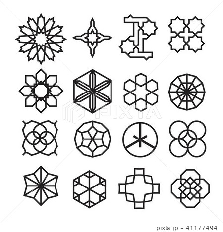 arabic ornament icon, vector set 41177494
