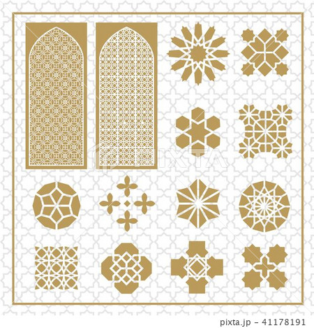 arabic ornament icon, vector set 41178191