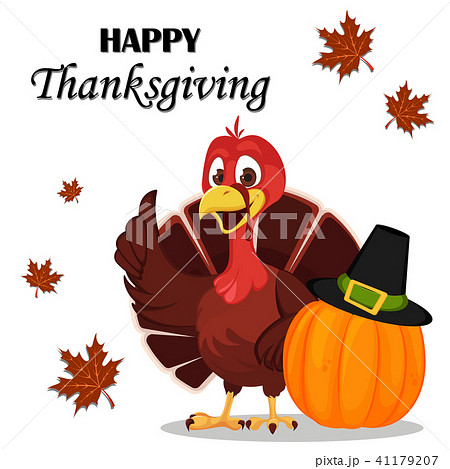 Thanksgiving greeting card with a turkey bird 41179207