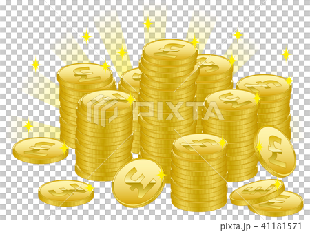 Vector illustration design Coin pound £ gold pile 41181571