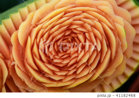Carved fruit show step. Thailand. 41182468