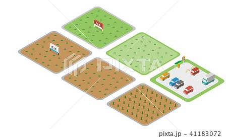 駐車場 土地のイラスト素材