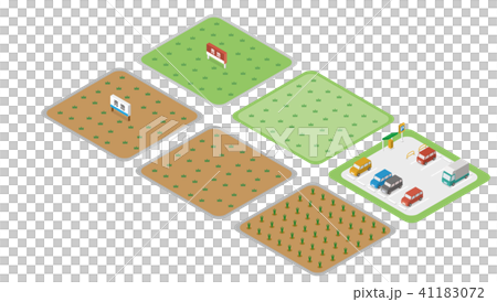 駐車場 土地のイラスト素材
