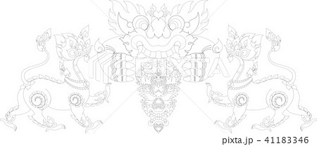 Lion Skull and Titan Traditional Thai Laos Artwork Lion Skull and Titan Traditional Thai Laos Artwork 41183346