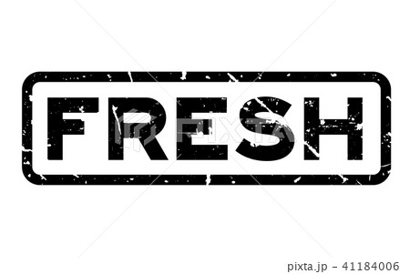 Grunge black  fresh word square rubber seal stamp 41184006
