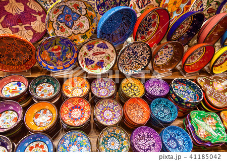 Colorful tiles in Grand Bazaar, Istanbul. 41185042