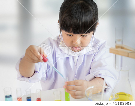 Asian girl doing laboratory test, science Asian girl doing laboratory test, science 41185908