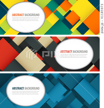 Business banner with colorful squares. Business design template. Horizontal banners. Vector 41185973
