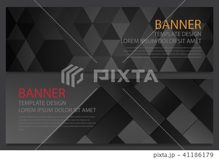 Two abstract black banners. Business design template. Website template. Horizontal banners set Two abstract black banners. Business design template. Website template. Horizontal banners set 41186179