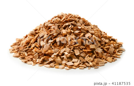 Wooden chips for smoking isolated on white Wooden chips for smoking isolated on white 41187535