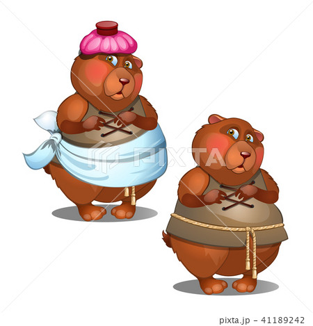 Healthy and diseased hamster isolated on white background. Vector cartoon close-up illustration. 41189242