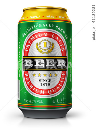 Light lager beer can isolated on white background Light lager beer can isolated on white background 41189281