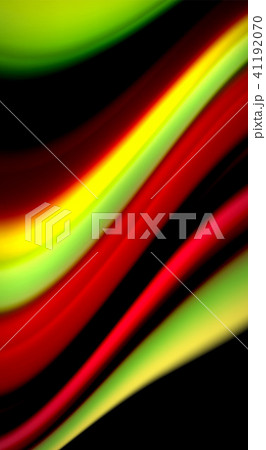 Fluid rainbow colors on black background, vector wave lines and swirls 41192070