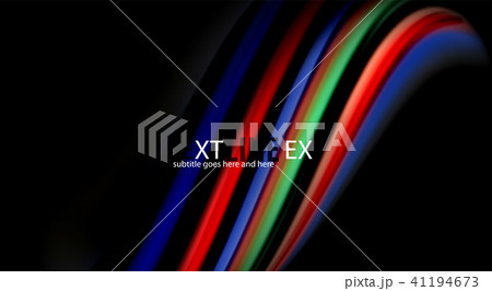 Fluid rainbow colors on black background, vector wave lines and swirls Fluid rainbow colors on black background, vector wave lines and swirls 41194673