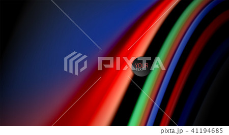 Fluid rainbow colors on black background, vector wave lines and swirls Fluid rainbow colors on black background, vector wave lines and swirls 41194685
