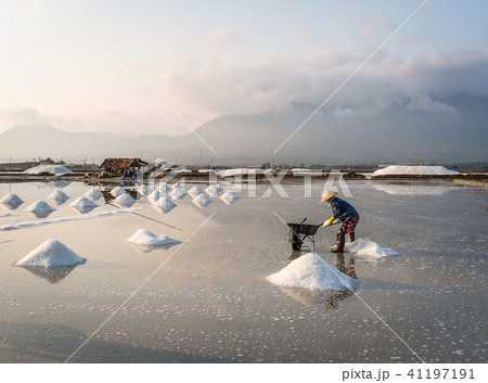 Salt field in Nha Trang, Vietnam Salt field in Nha Trang, Vietnam 41197191