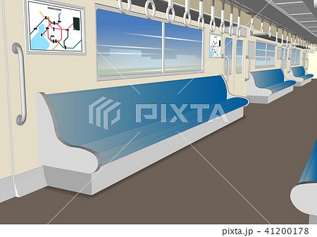 電車内の風景のイラスト素材