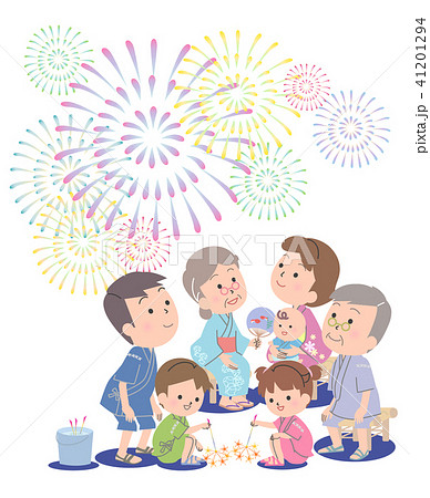 家族で花火 41201294