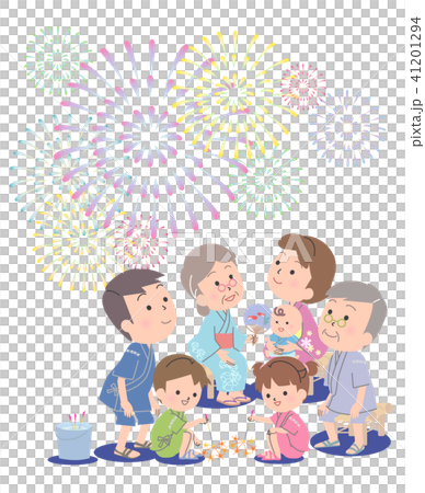 家族で花火 41201294