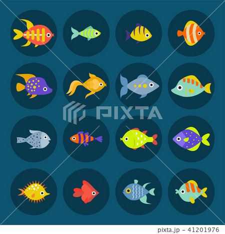 Aquarium ocean fish underwater bowl tropical aquatic animals water nature pet characters vector 41201976