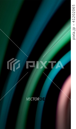 Fluid rainbow colors on black background, vector wave lines and swirls 41202065