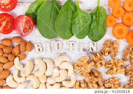 Inscription biotin with food containing vitamin B7 Inscription biotin with food containing vitamin B7 41202618