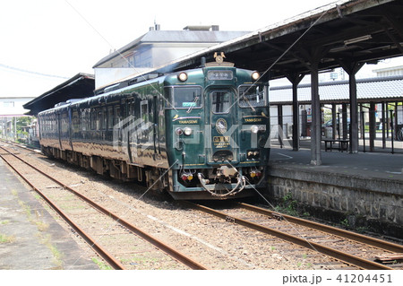 ディーゼル特急 やませみ キハ47 肥薩線 人吉駅 熊本県 九州の写真素材