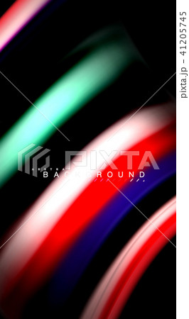 Abstract wave lines fluid rainbow style color stripes on black background. Artistic illustration for 41205745