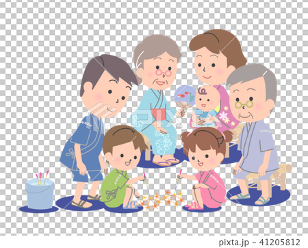 家族で花火 41205812