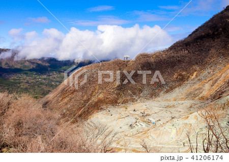 Landscape many Ropeway with mountain and blue sky 41206174