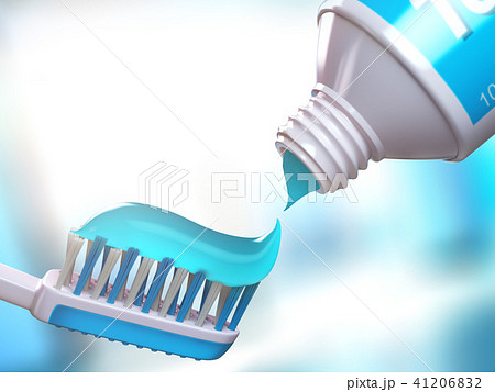 Toothbrush and tube of toothpaste. 41206832